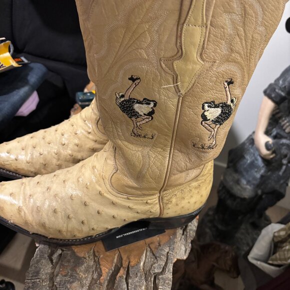 Vintage Genuine Ostrich Full Quill Cowboy Boots - Picture 4 of 6
